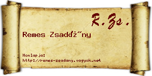 Remes Zsadány névjegykártya